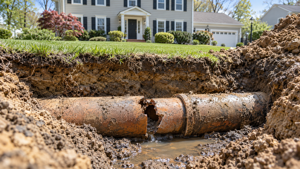 Broken Sewar Line in Nutley NJ 
